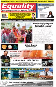 Equality Newspaper Canada - March 9, 2023 - Welcoming Spring with 'festival of colours'