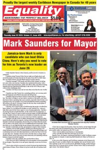 Equality Newspaper - June 22, 2023 - Mark Saunders for Mayor