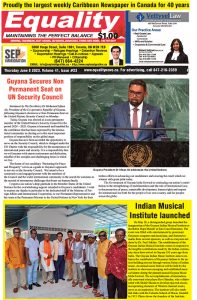 Equality Newspaper - June 8, 2023 - Guyana Secures Non Permanent Seat
