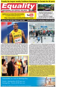 Equality Newspaper Canada - October 26, 2023 - Arrivals up in Guyana