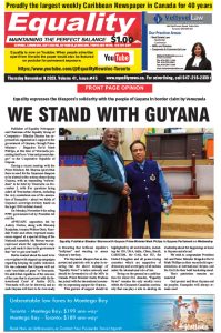 Equality Newspaper Canada - November 9, 2023 - We Stand with Guyana