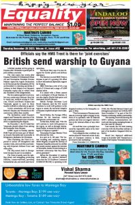 Equality Newspaper Canada - December 28, 2023 - British send war ship to Guyana