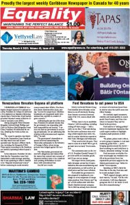 Equality Newspaper Canada - March 6, 2025 - Venezuelans threaten Guyana oil platform