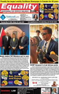Equality Newspaper Canada - May 15, 2025 - Newly minted T&T ministers get to work