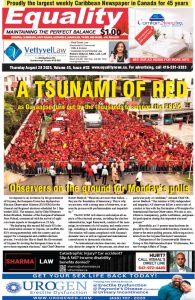 Equality Newspaper Canada - August 28, 2025 - A Tsunami of Red