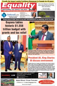 Equality Newspaper Canada - January 29, 2026 - Guyana tables historic $1,558 billion