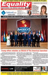 Equality Newspaper Canada - March 12, 2026 - Trump offers missiles