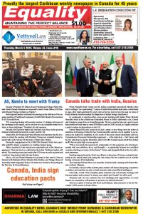 Equality Newspaper Canada - March 5, 2026 - Ali, Kamla to meet with Trump