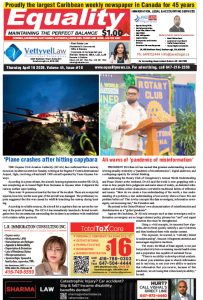 Equality Newspaper Canada - April 16, 2026 - ‘Plane crashes after hitting capybara