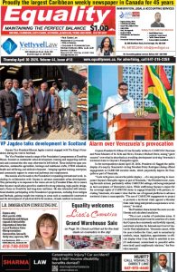 Equality Newspaper Canada - April 30, 2026 - Alarm over Venezuela’s provocation