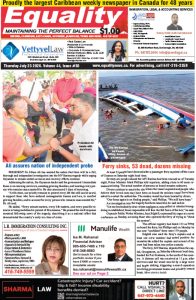 Equality Newspaper Canada - July 23, 2026 - Ferry sinks, 53 dead, dozens missing